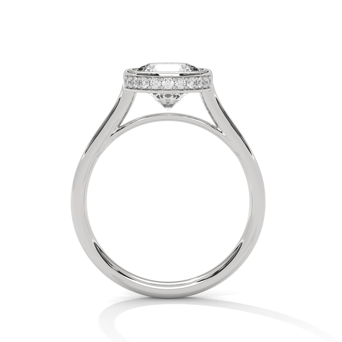Diamond ring on a white background 