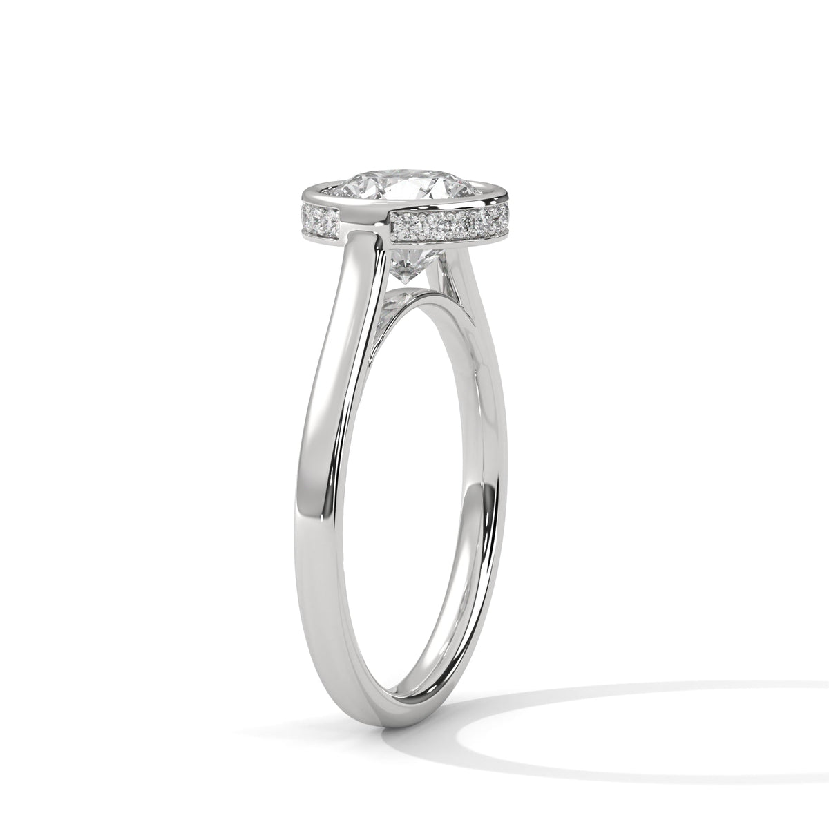 Diamond ring on a white background 