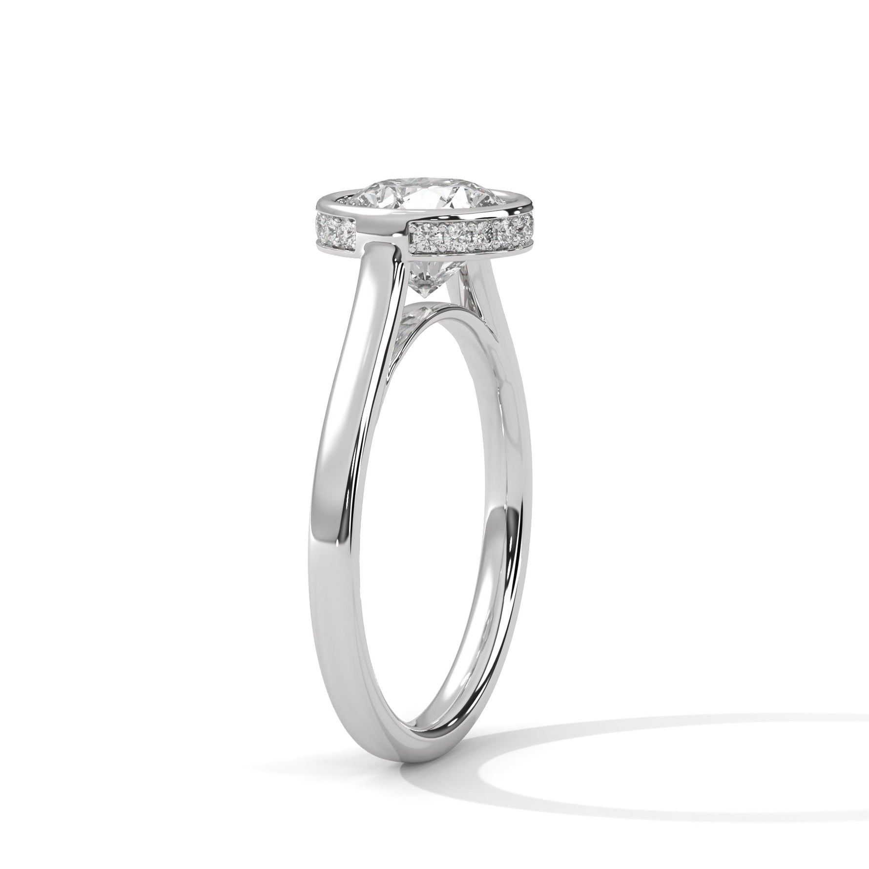 Diamond ring on a white background 