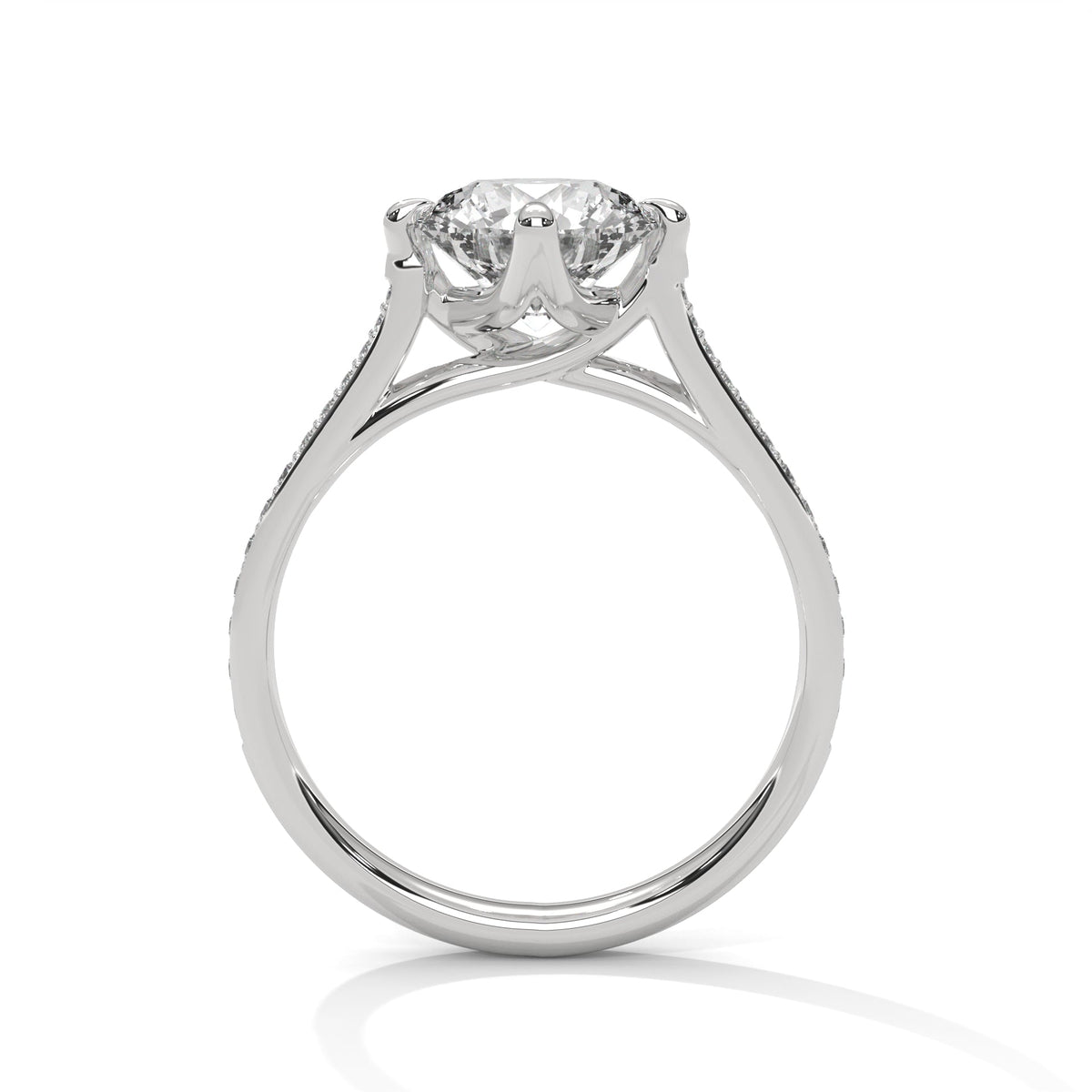Diamond ring on a white background 