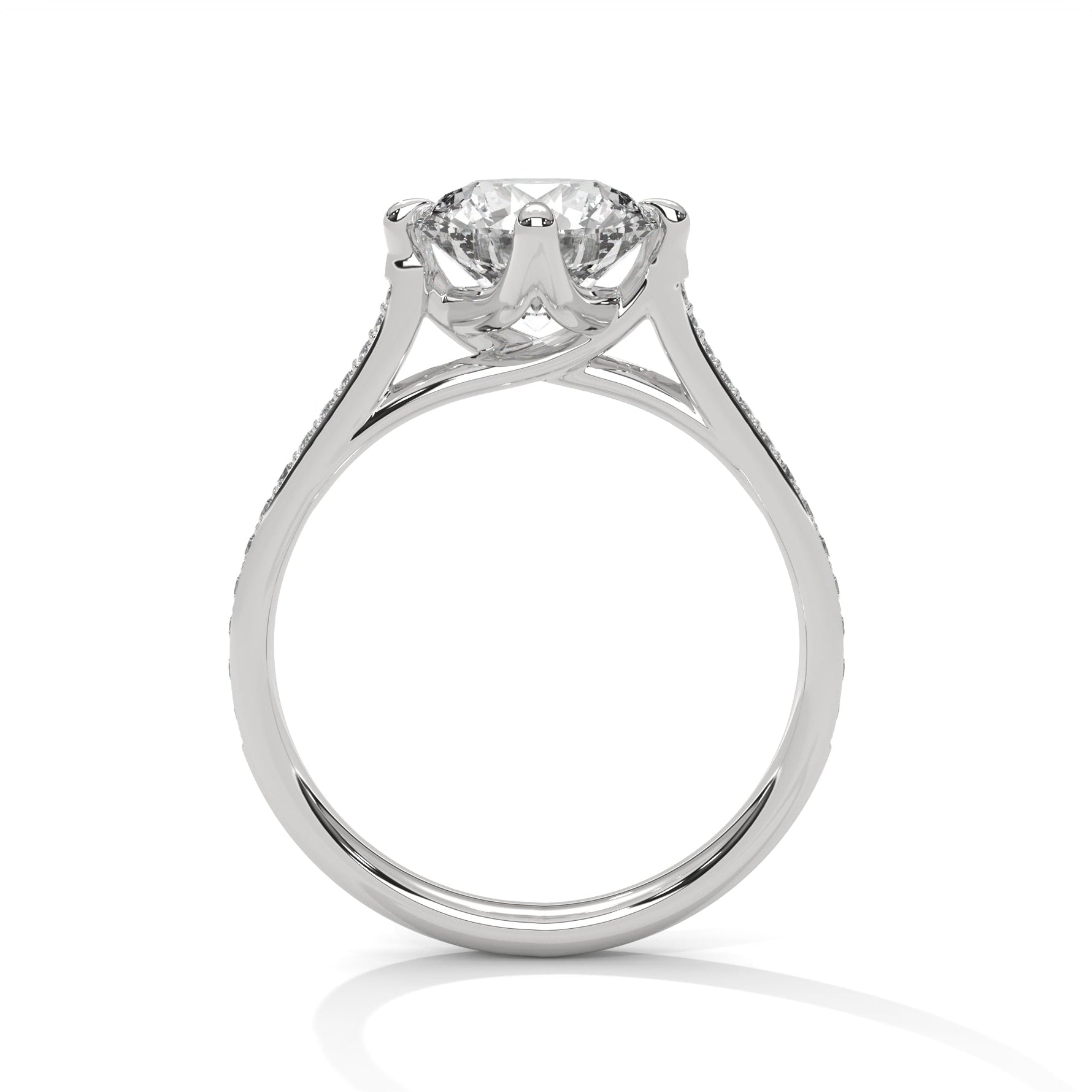 Diamond ring on a white background 