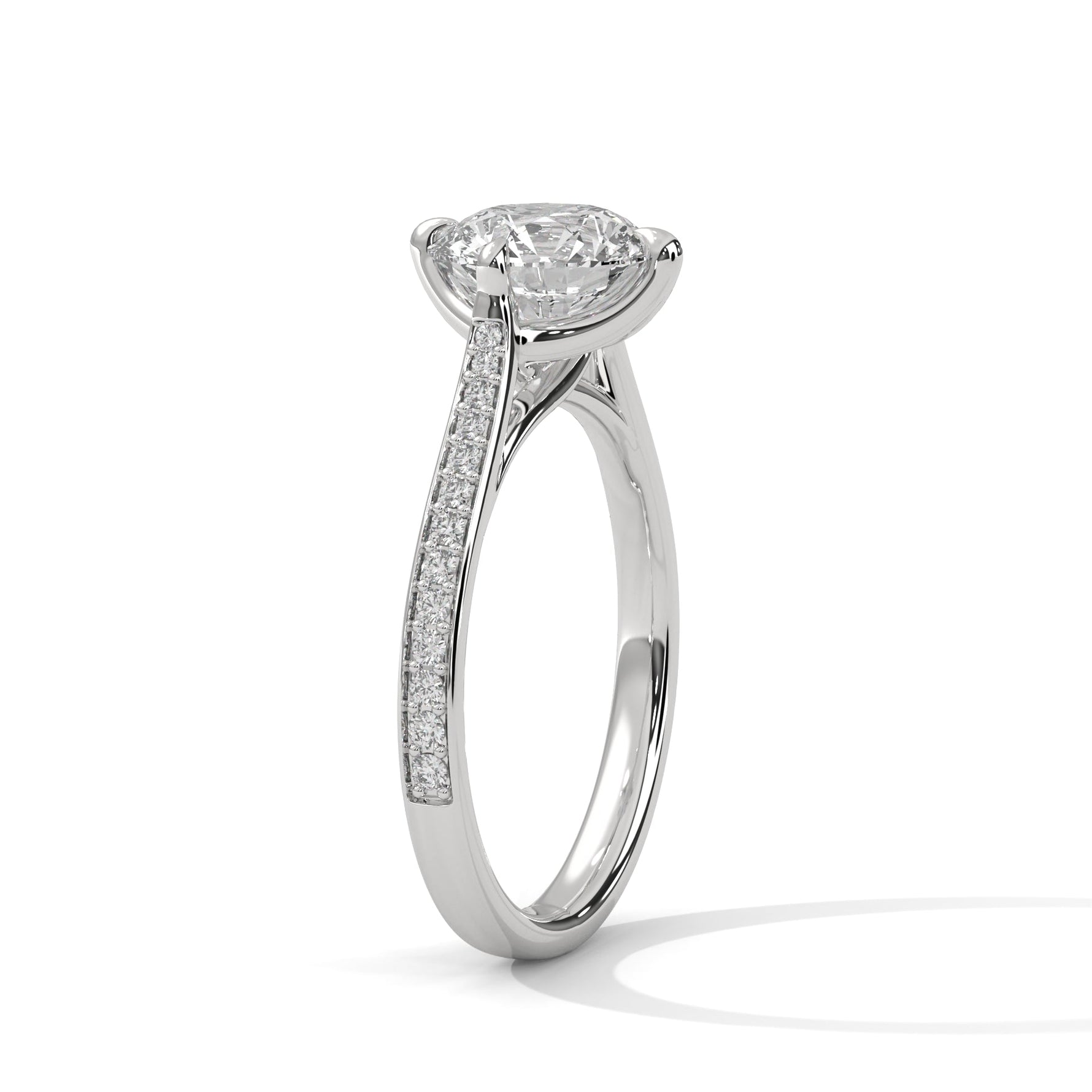 Diamond ring on a white background 