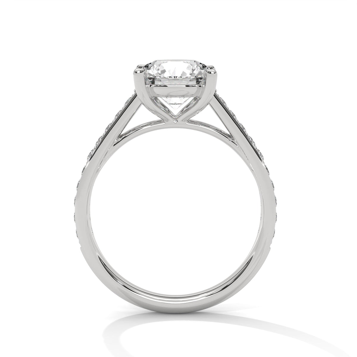 Diamond ring on a white background 