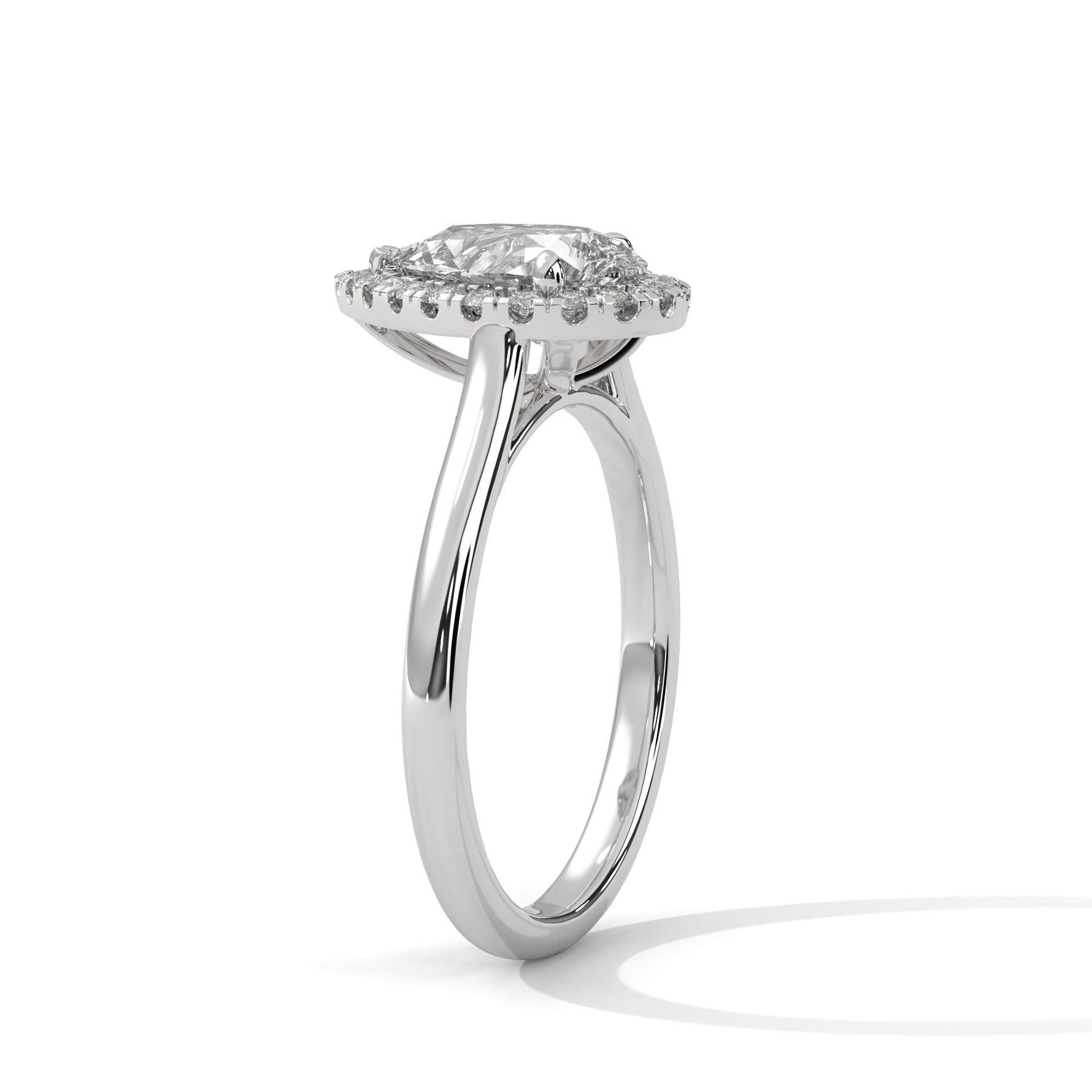 Diamond ring on a white background 