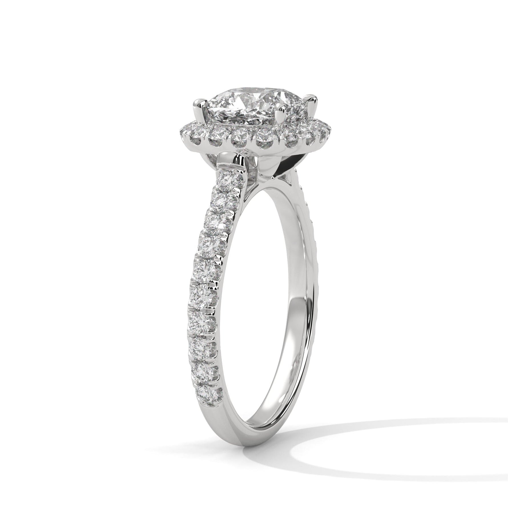 Diamond ring on a white background 