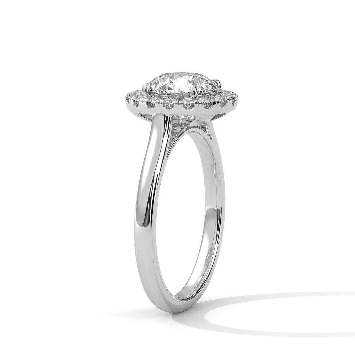 Diamond ring on a white background 