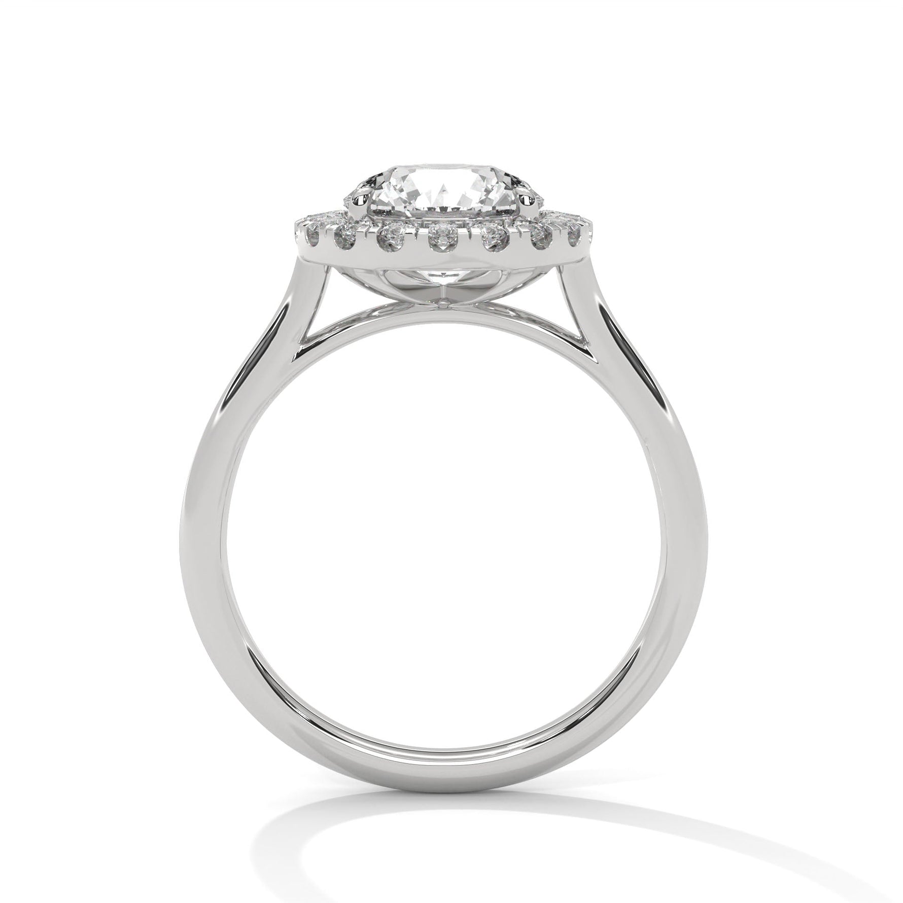 Diamond ring on a white background 