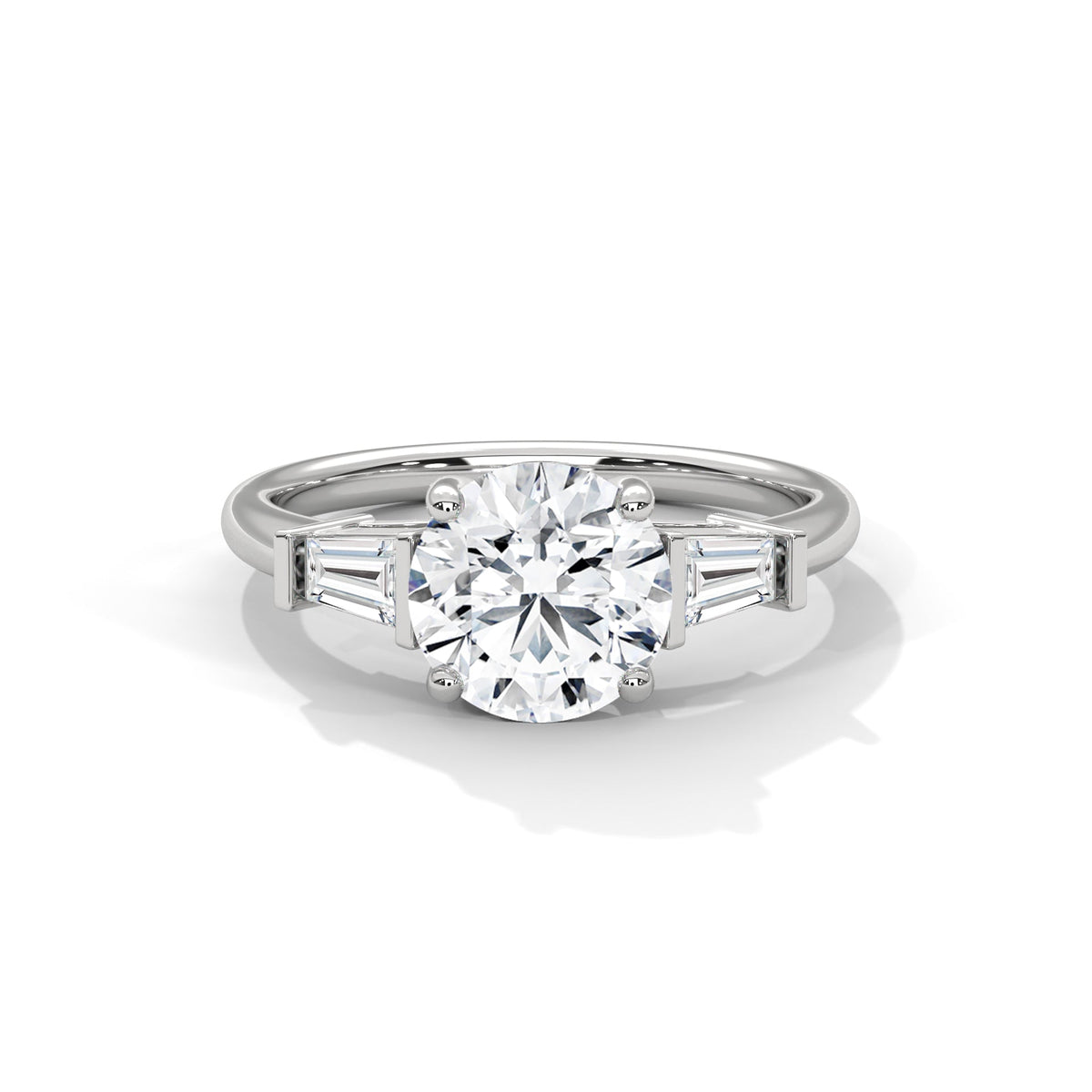 Diamond ring on a white background 