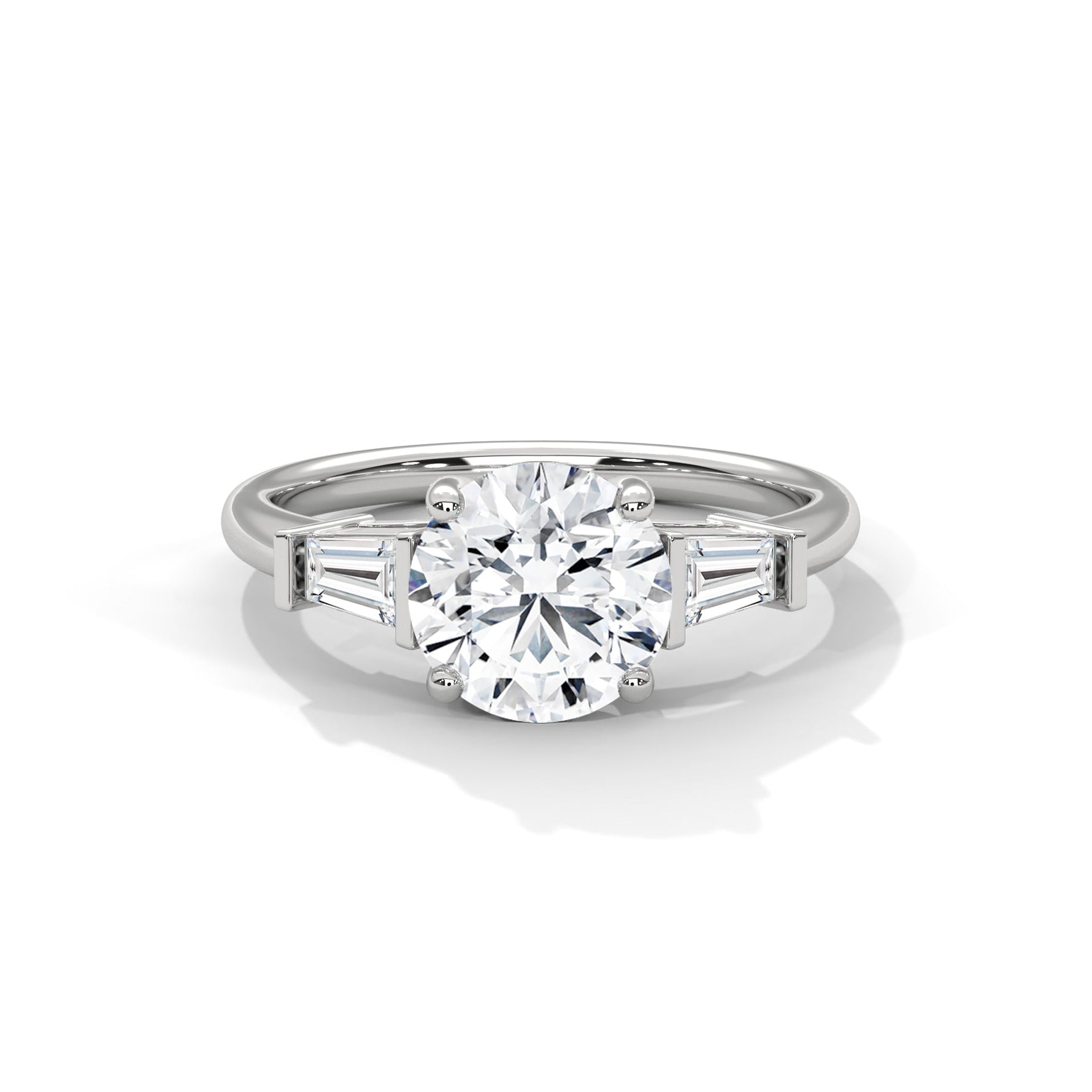 Diamond ring on a white background 