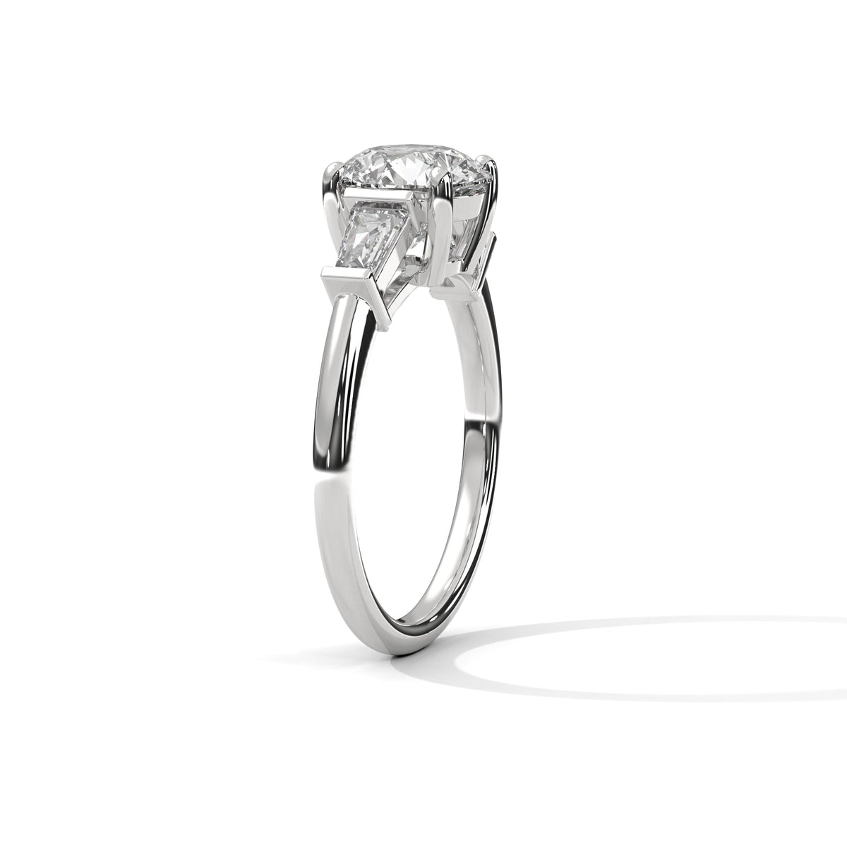 Diamond ring on a white background 