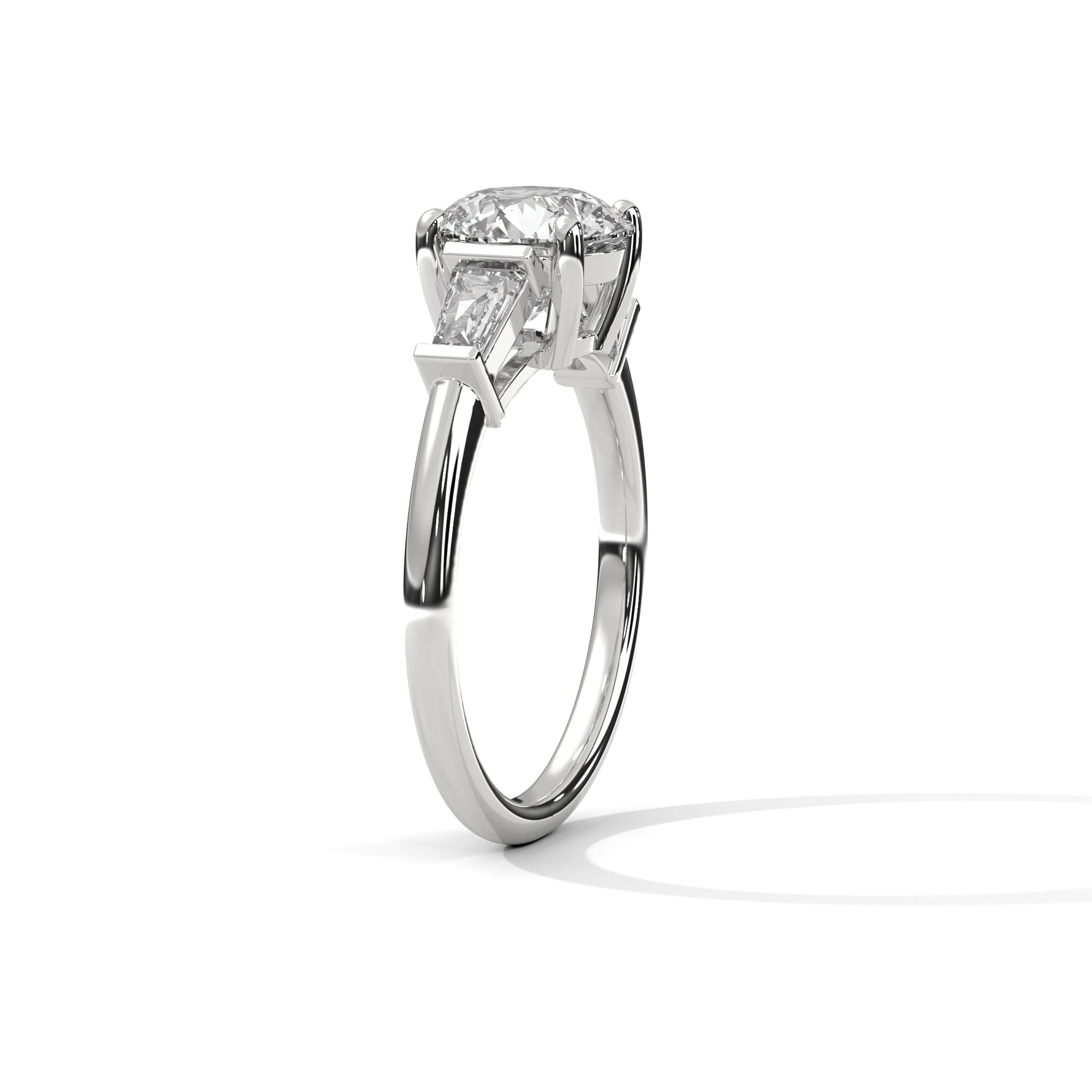 Diamond ring on a white background 