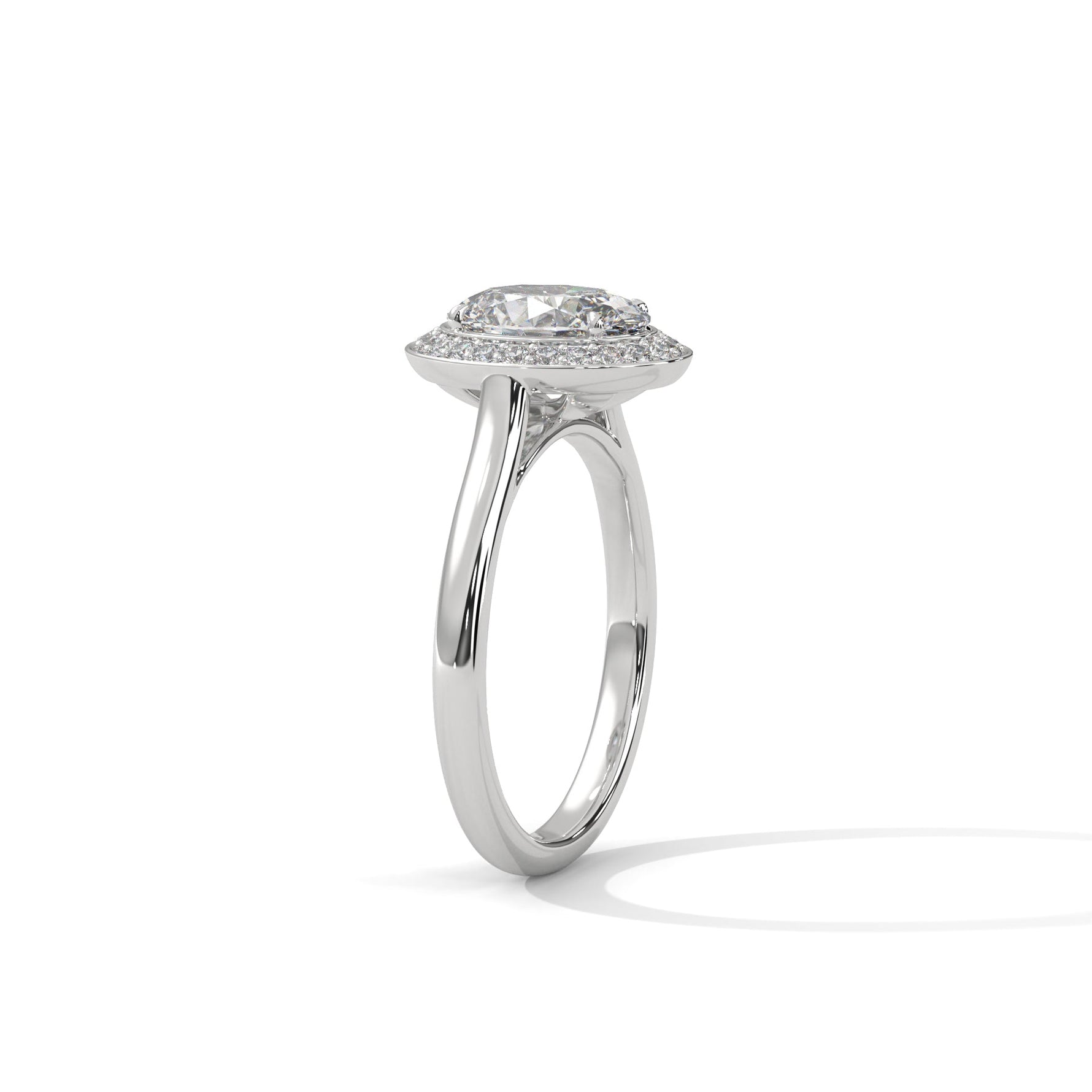 Diamond ring on a white background 