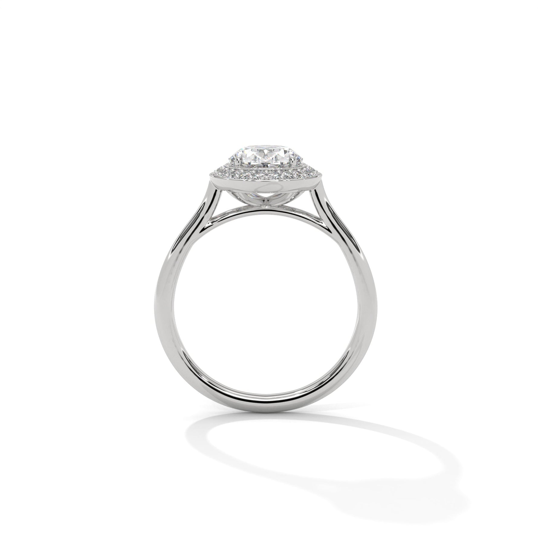 Diamond ring on a white background 
