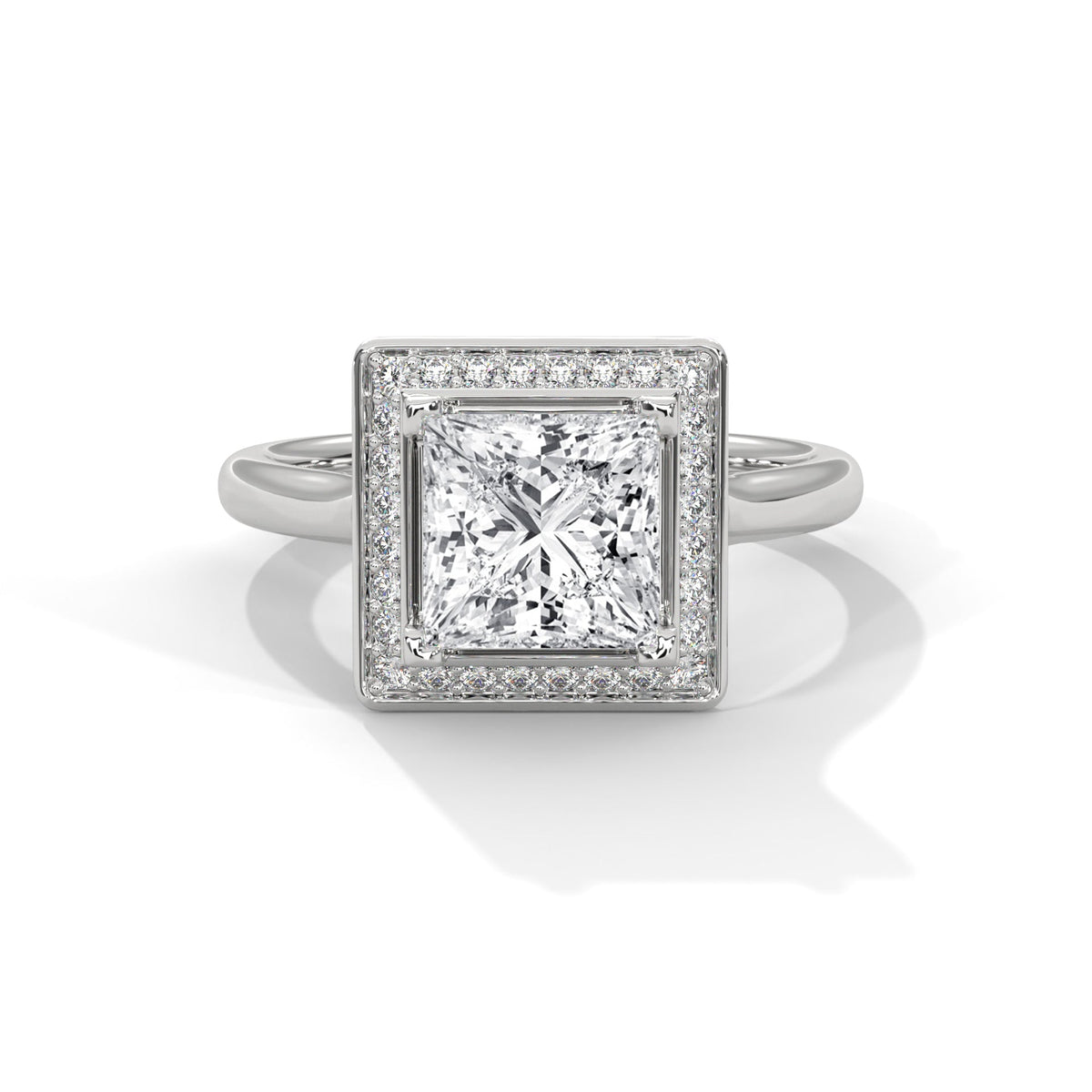 Diamond ring on a white background 
