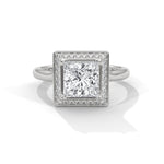 Diamond ring on a white background 