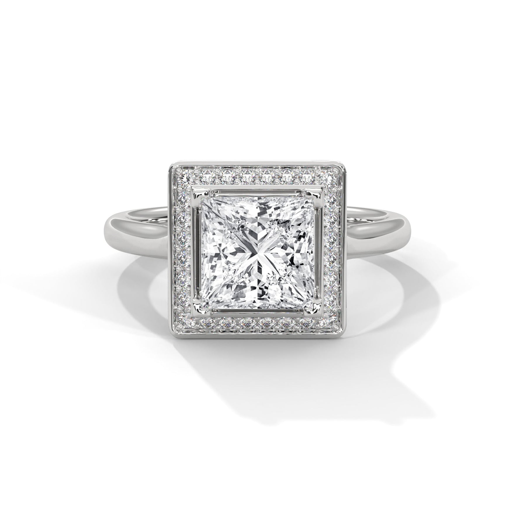 Diamond ring on a white background 
