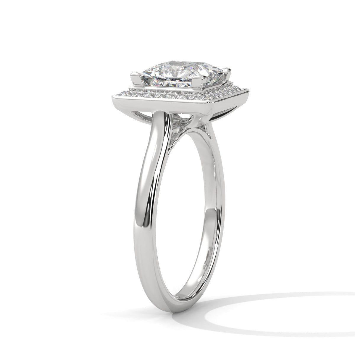 Diamond ring on a white background 