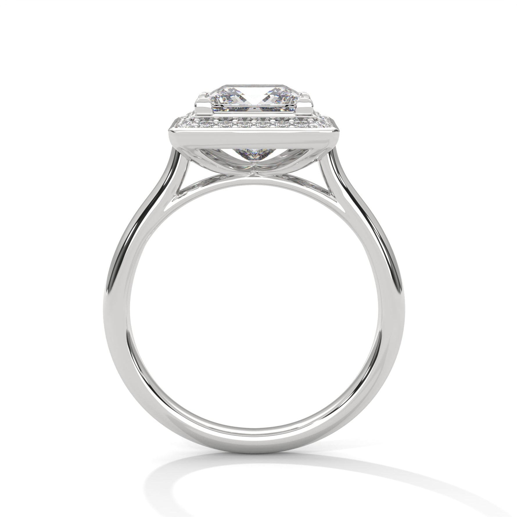 Diamond ring on a white background 