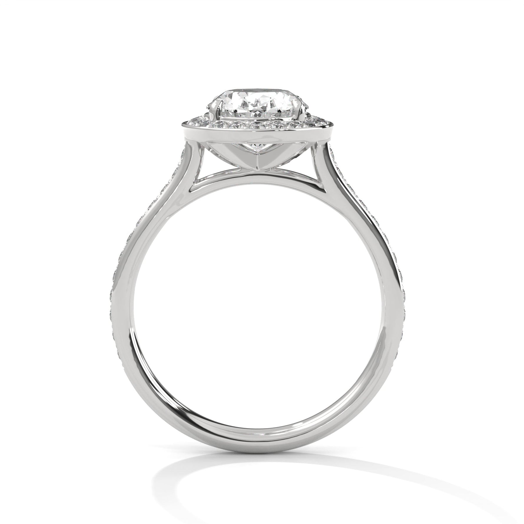 Diamond ring on a white background 