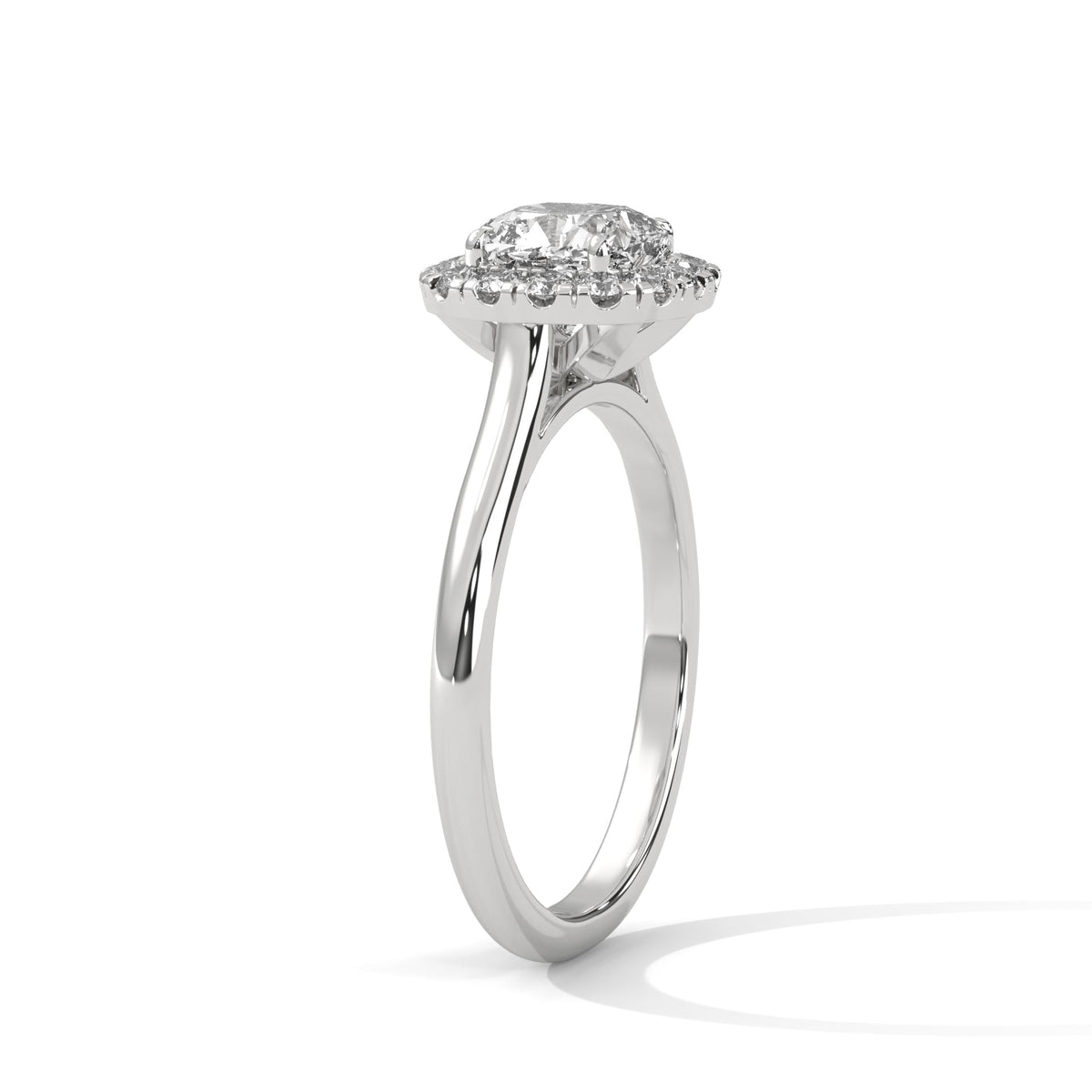 Diamond ring on a white background 