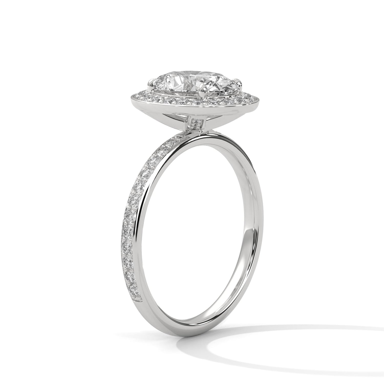 Diamond ring on a white background 