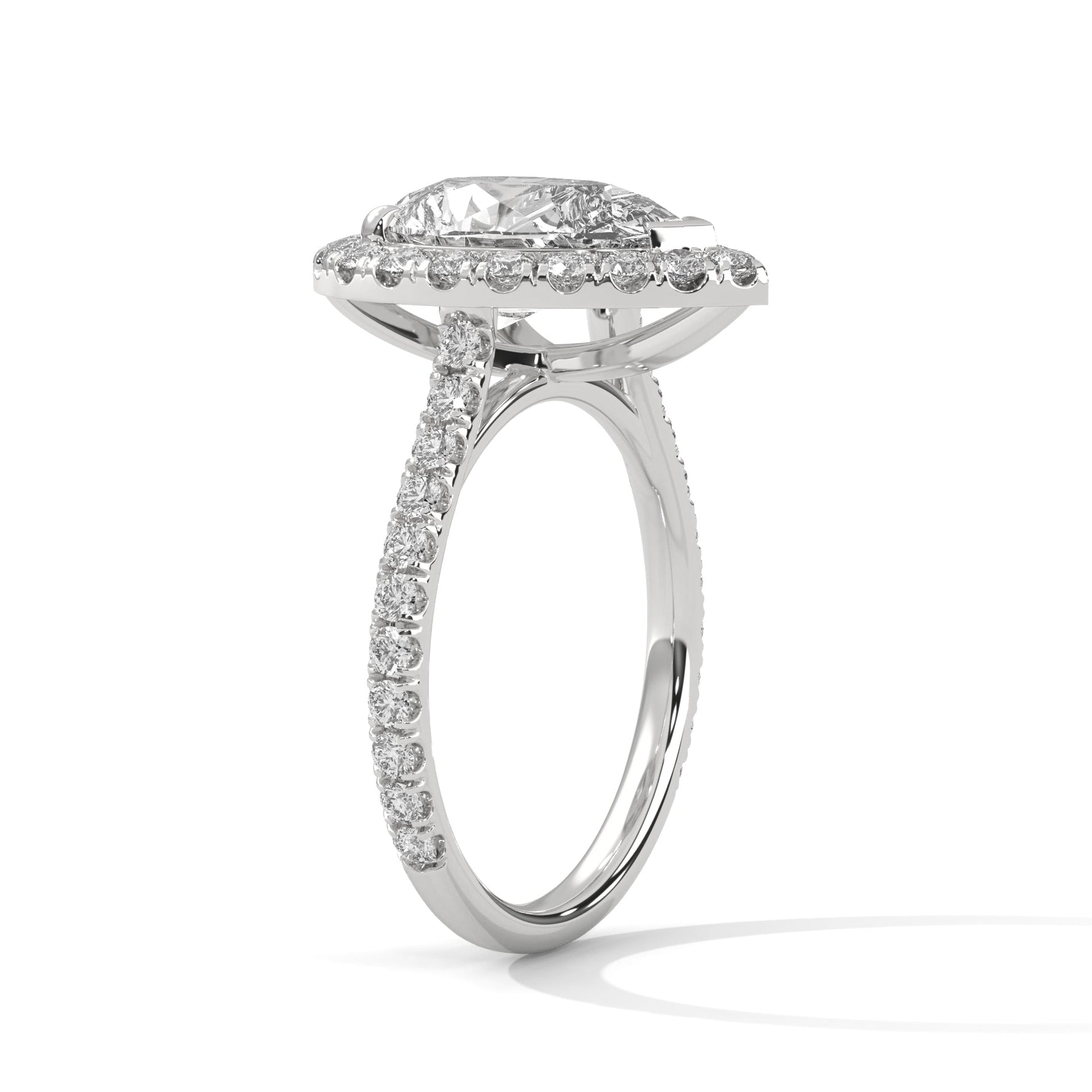 Diamond ring on a white background 
