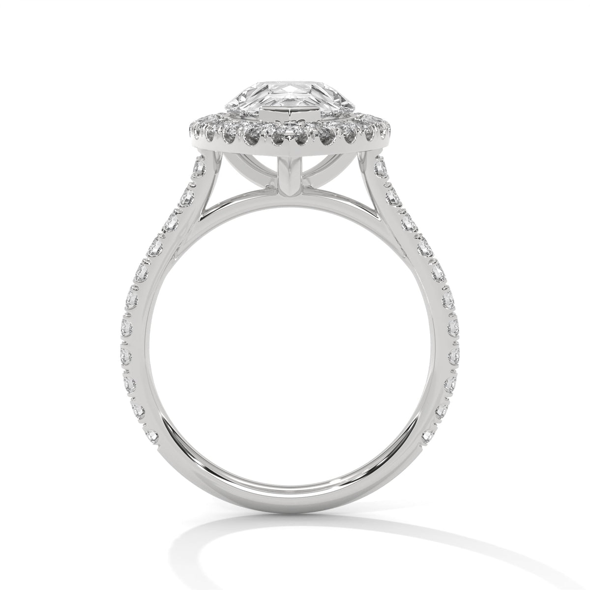 Diamond ring on a white background 