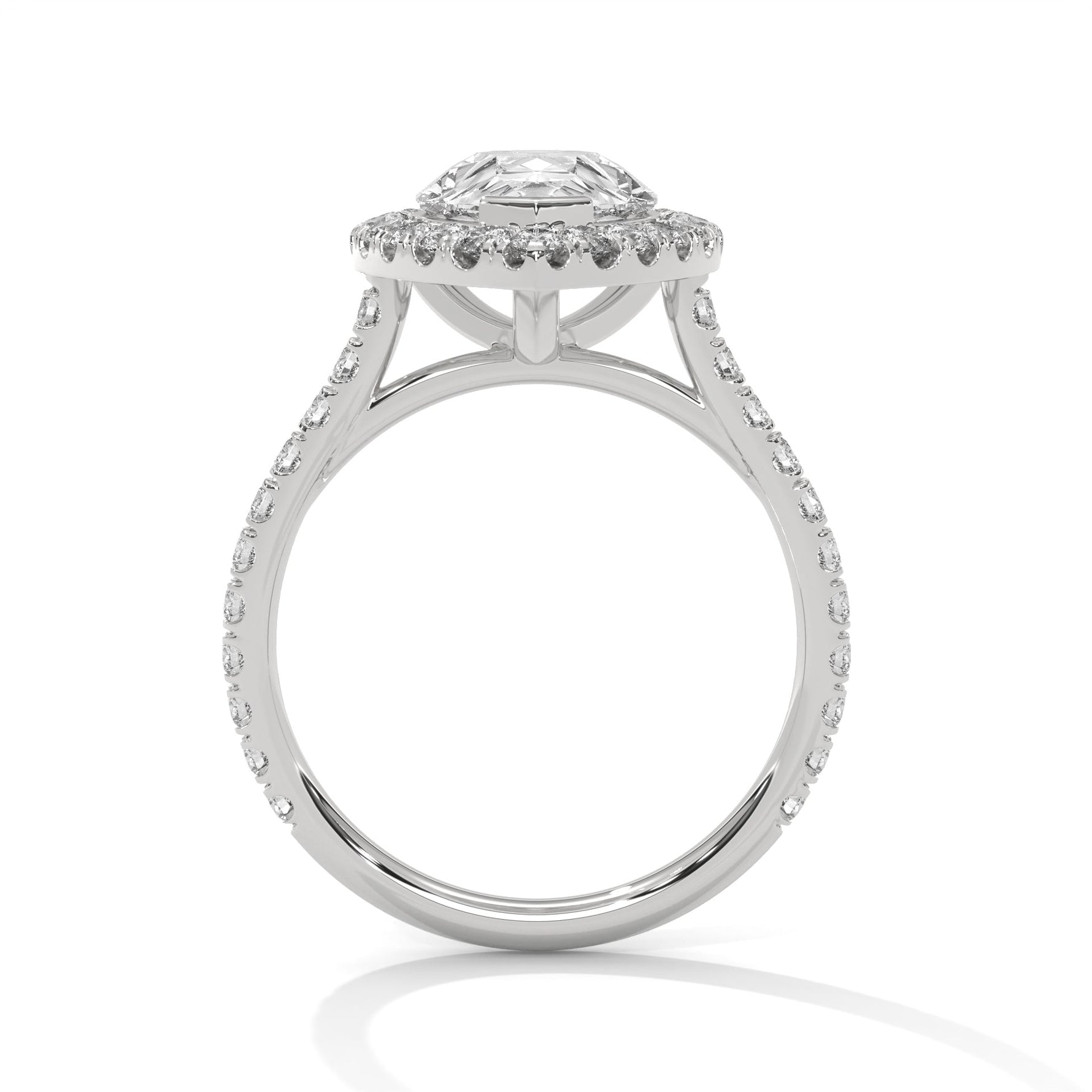Diamond ring on a white background 
