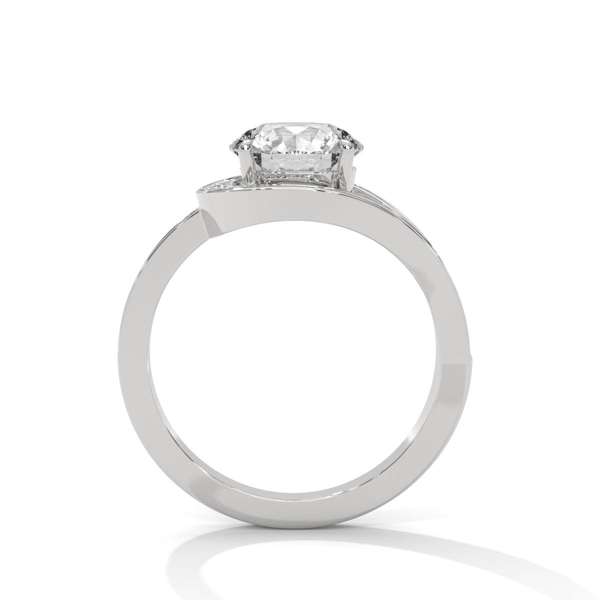 Diamond ring on a white background 