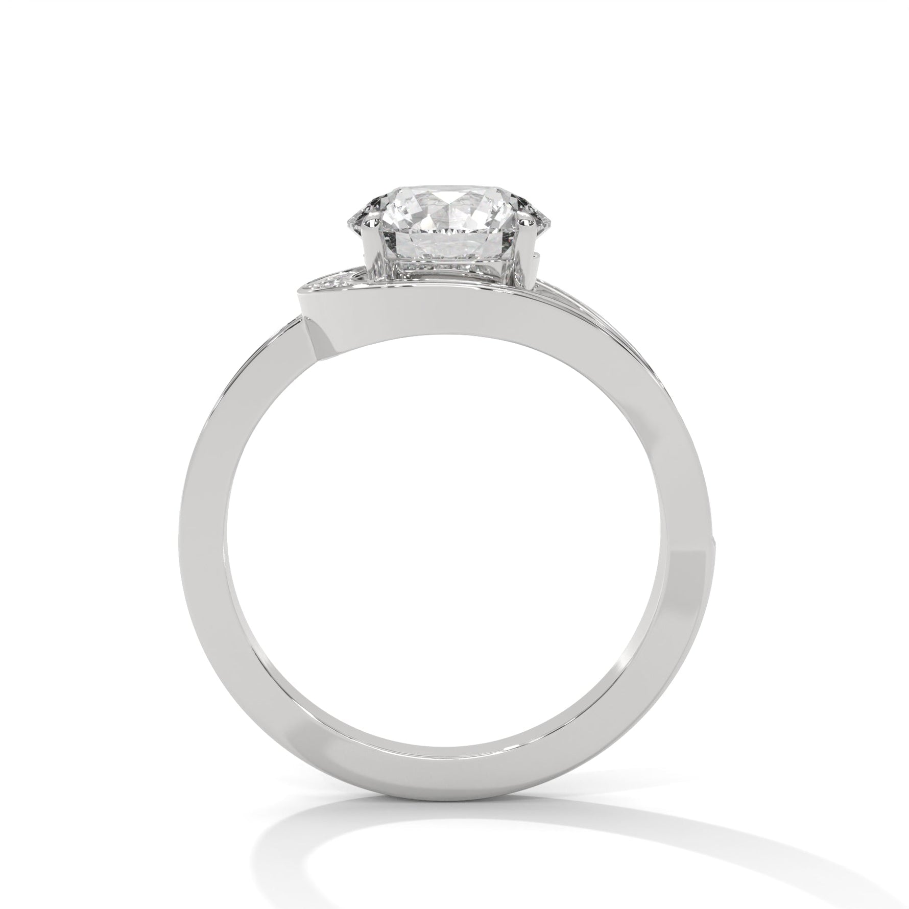 Diamond ring on a white background 