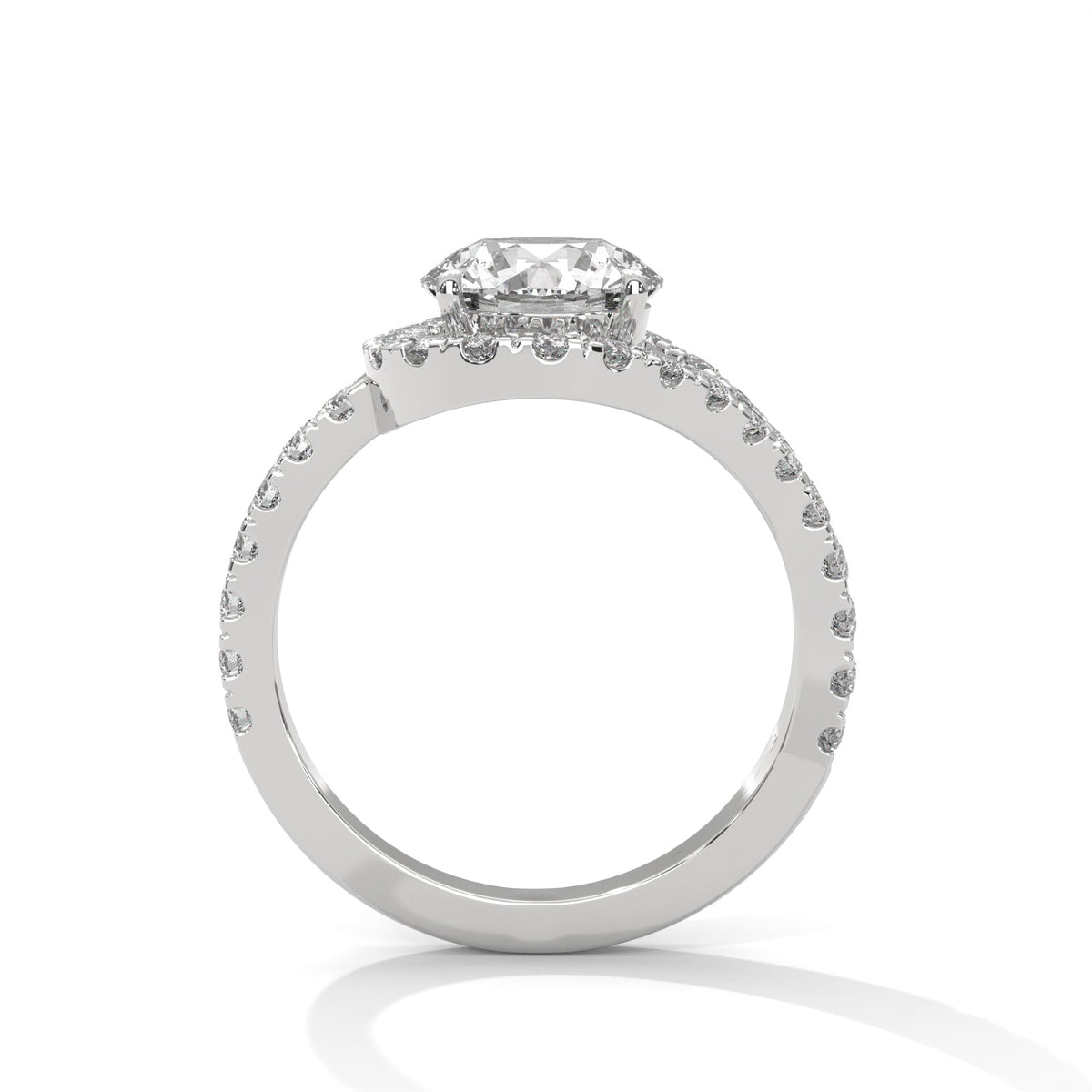 Diamond ring on a white background 
