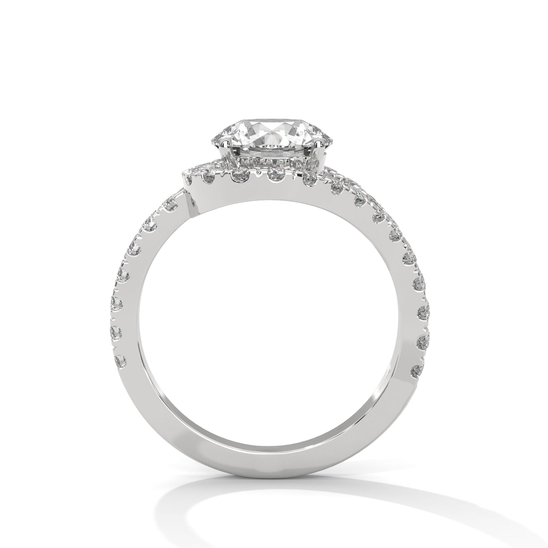 Diamond ring on a white background 