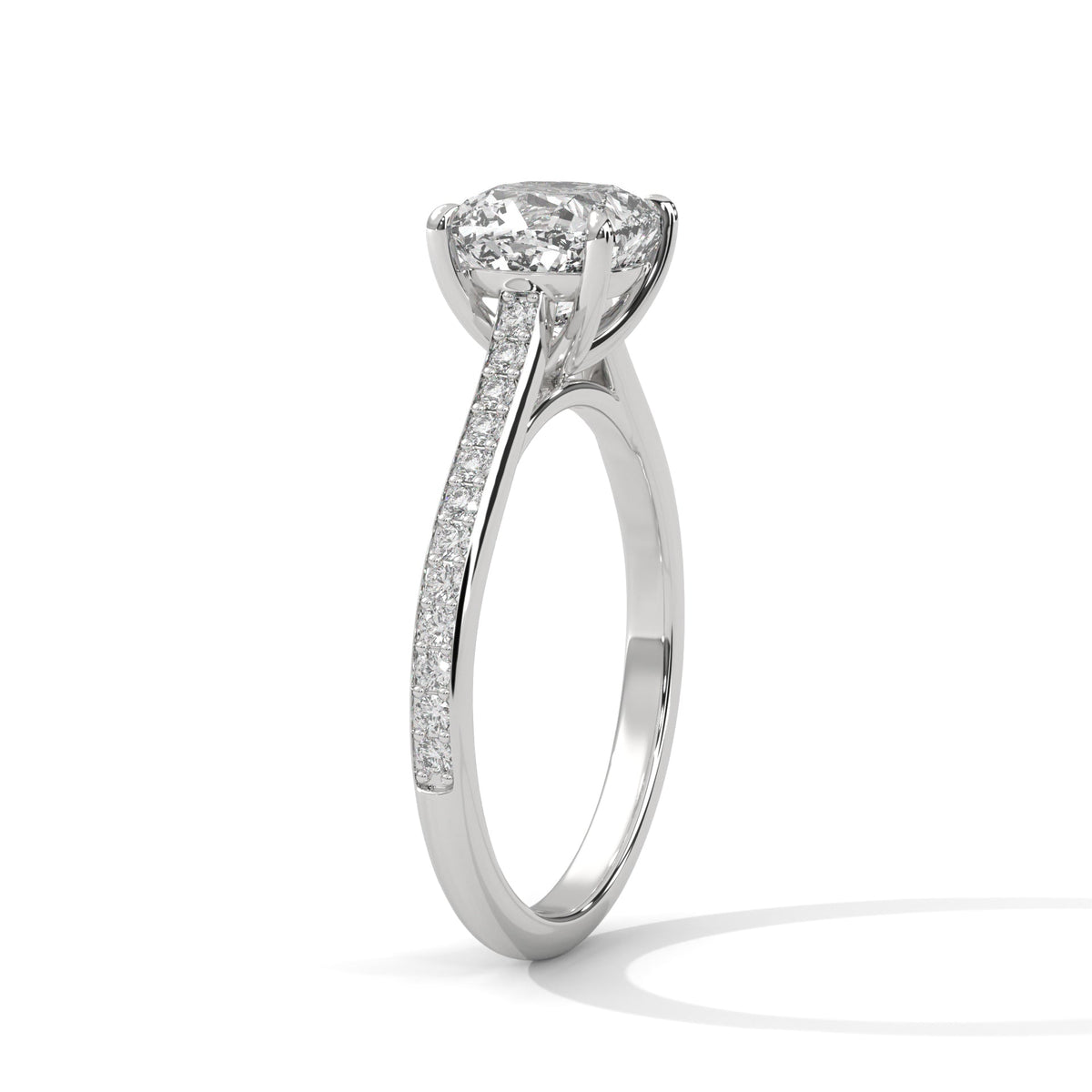 Diamond ring on a white background 