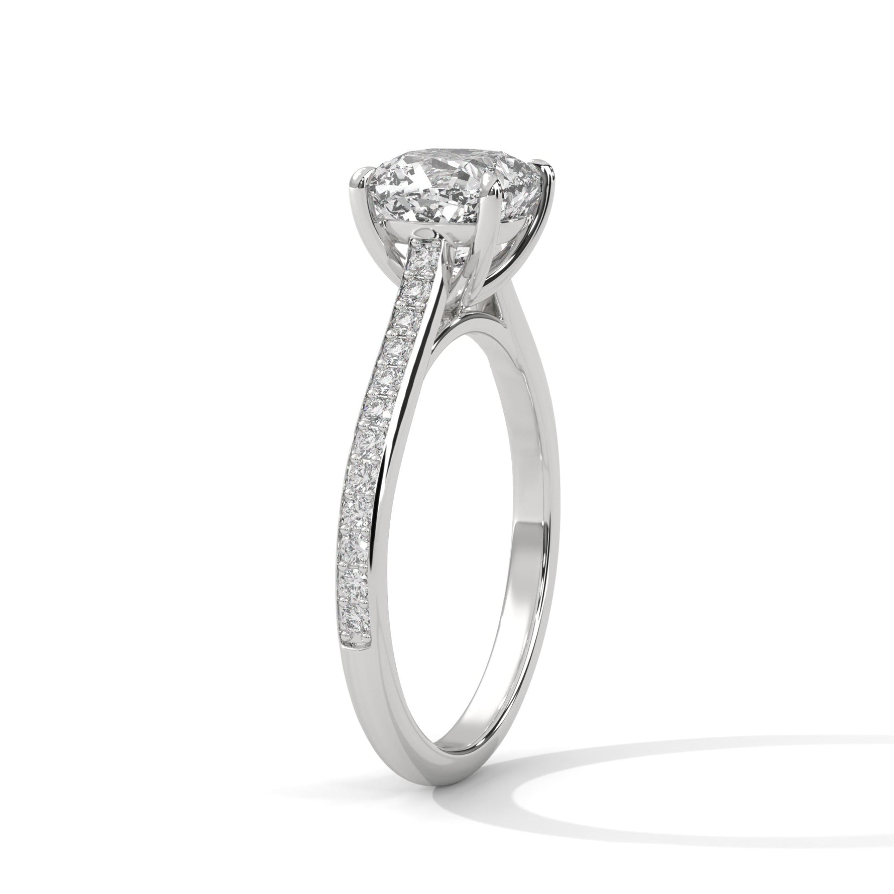 Diamond ring on a white background 