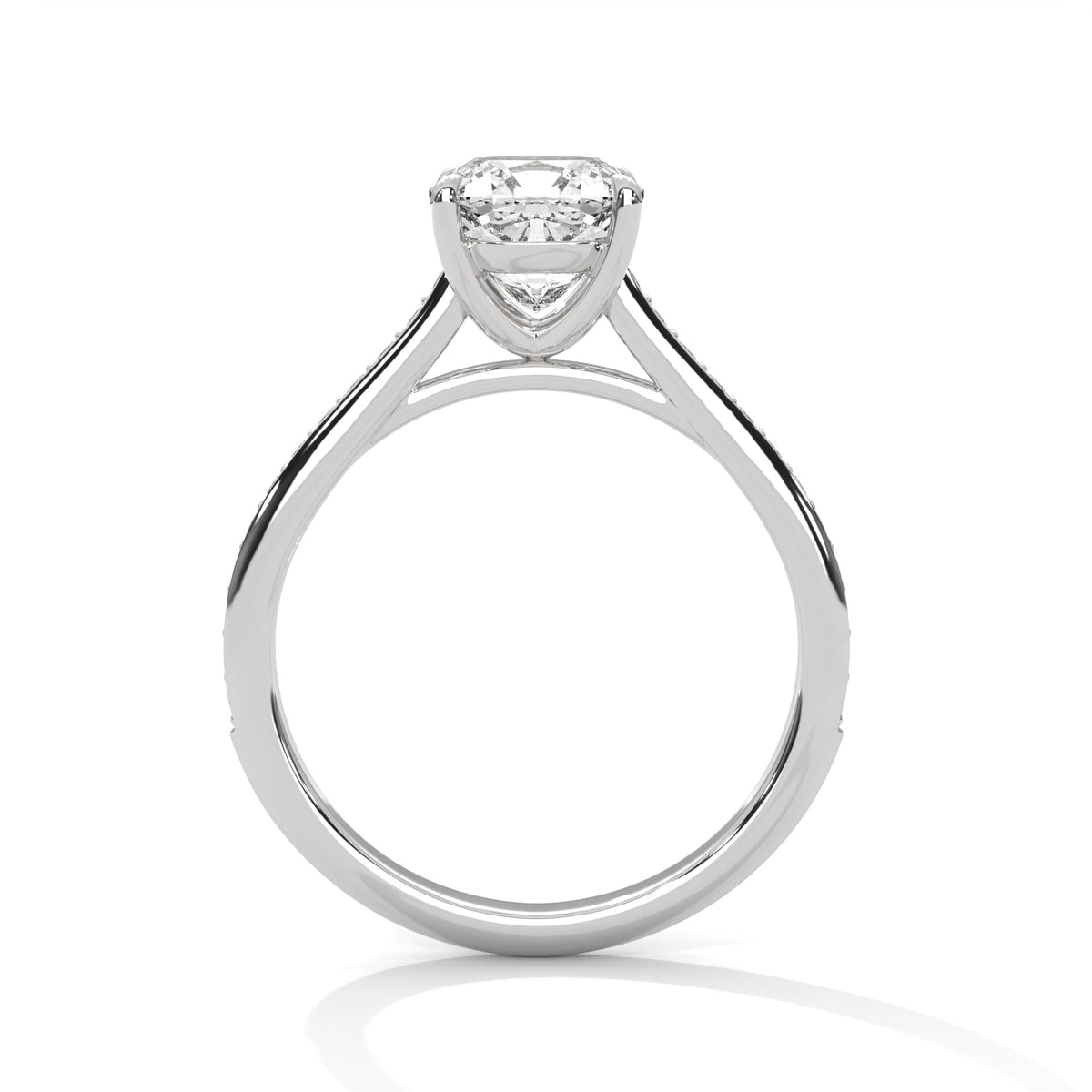 Diamond ring on a white background 