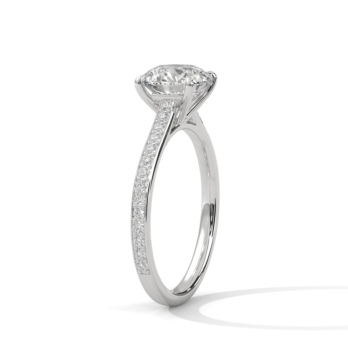 Diamond ring on a white background 