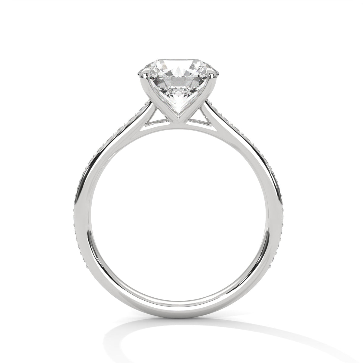 Diamond ring on a white background 