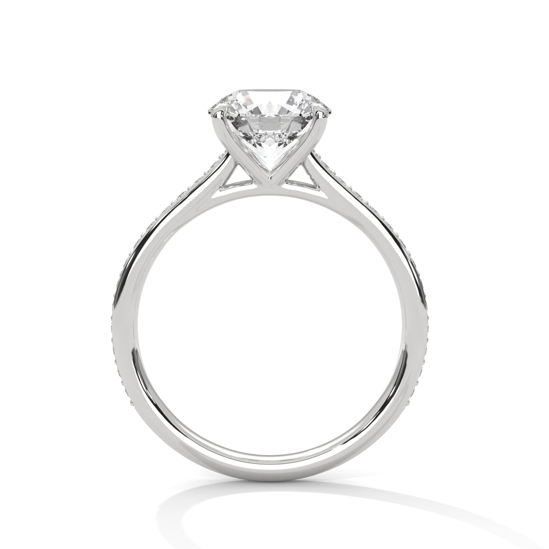 Diamond ring on a white background 