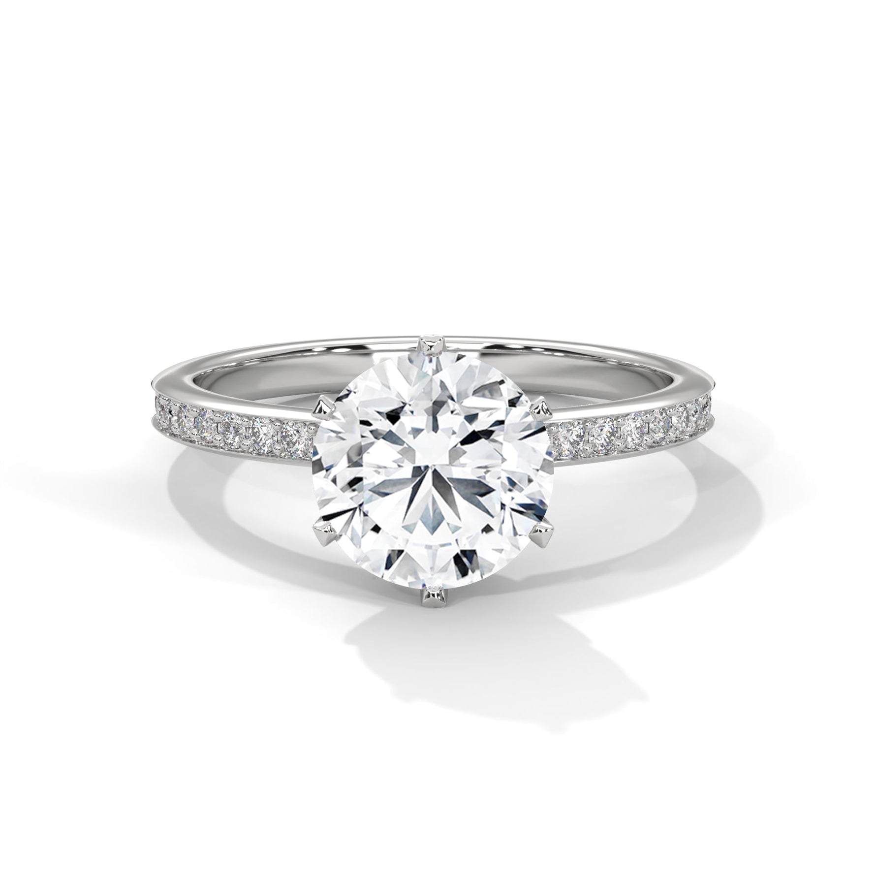 Diamond ring on a white background #white-gold