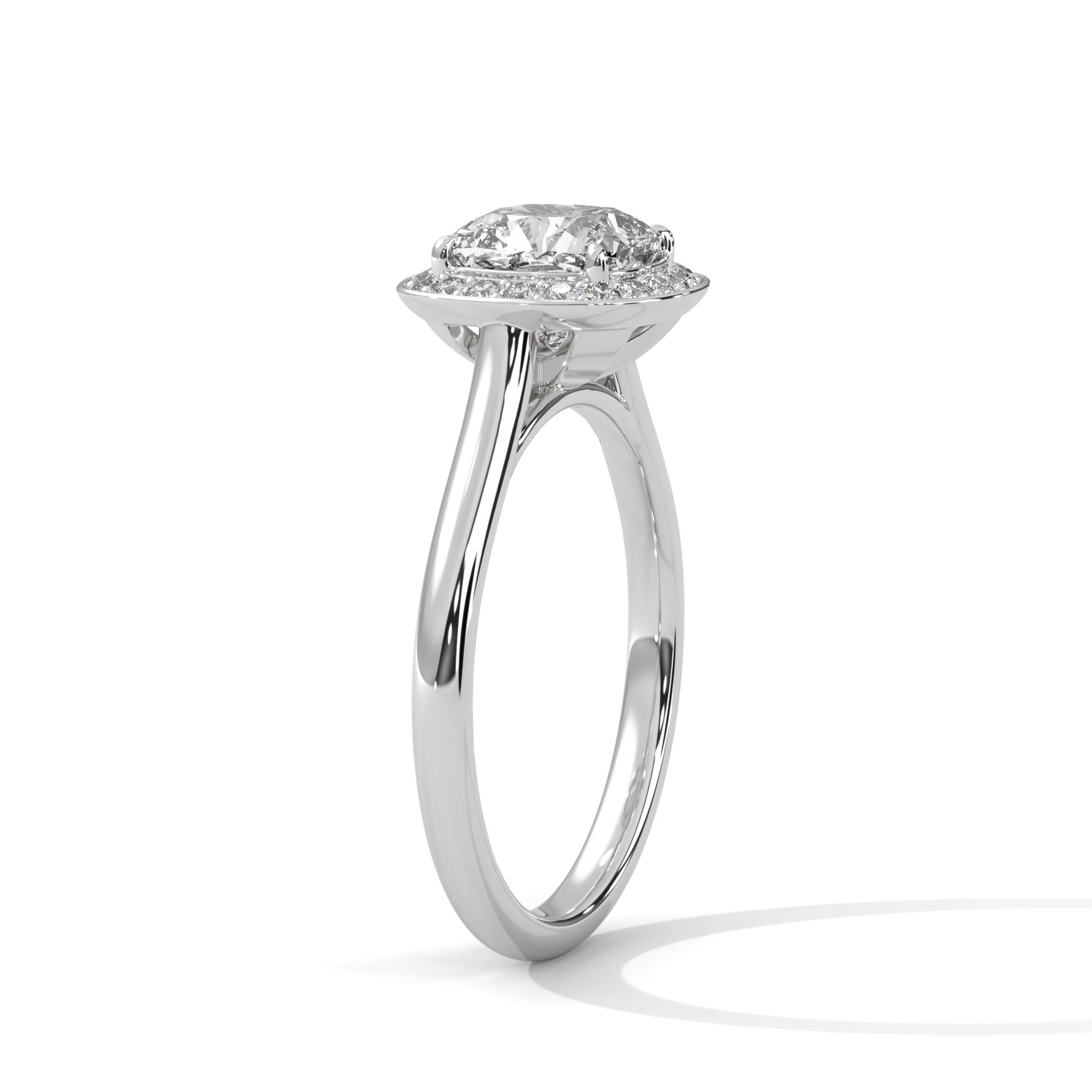 Diamond ring on a white background 