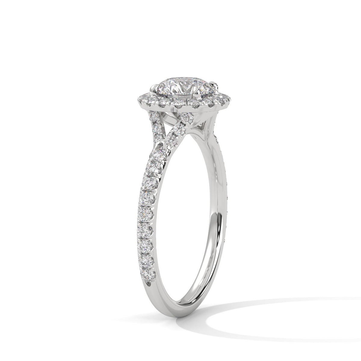 Diamond ring on a white background 