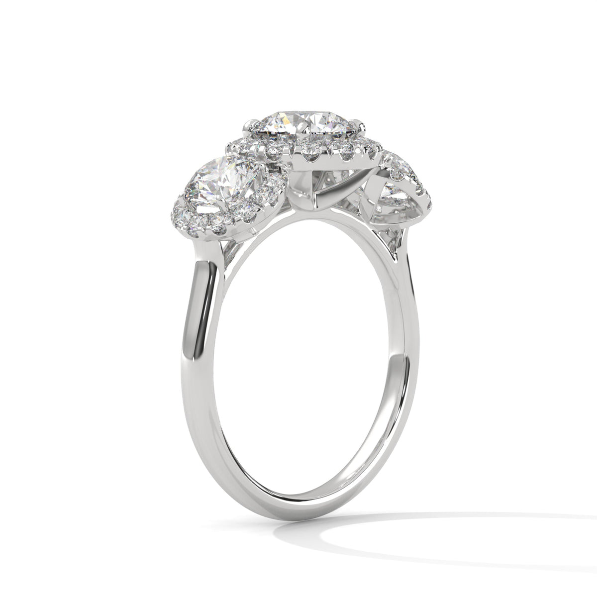 Diamond ring on a white background 