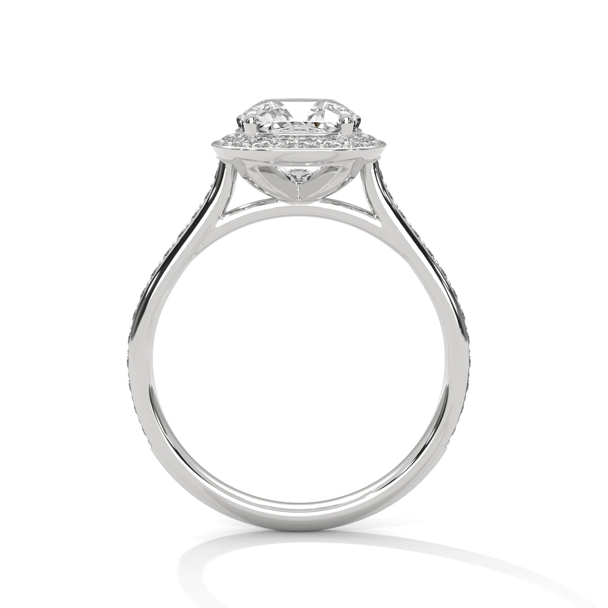 Diamond ring on a white background 