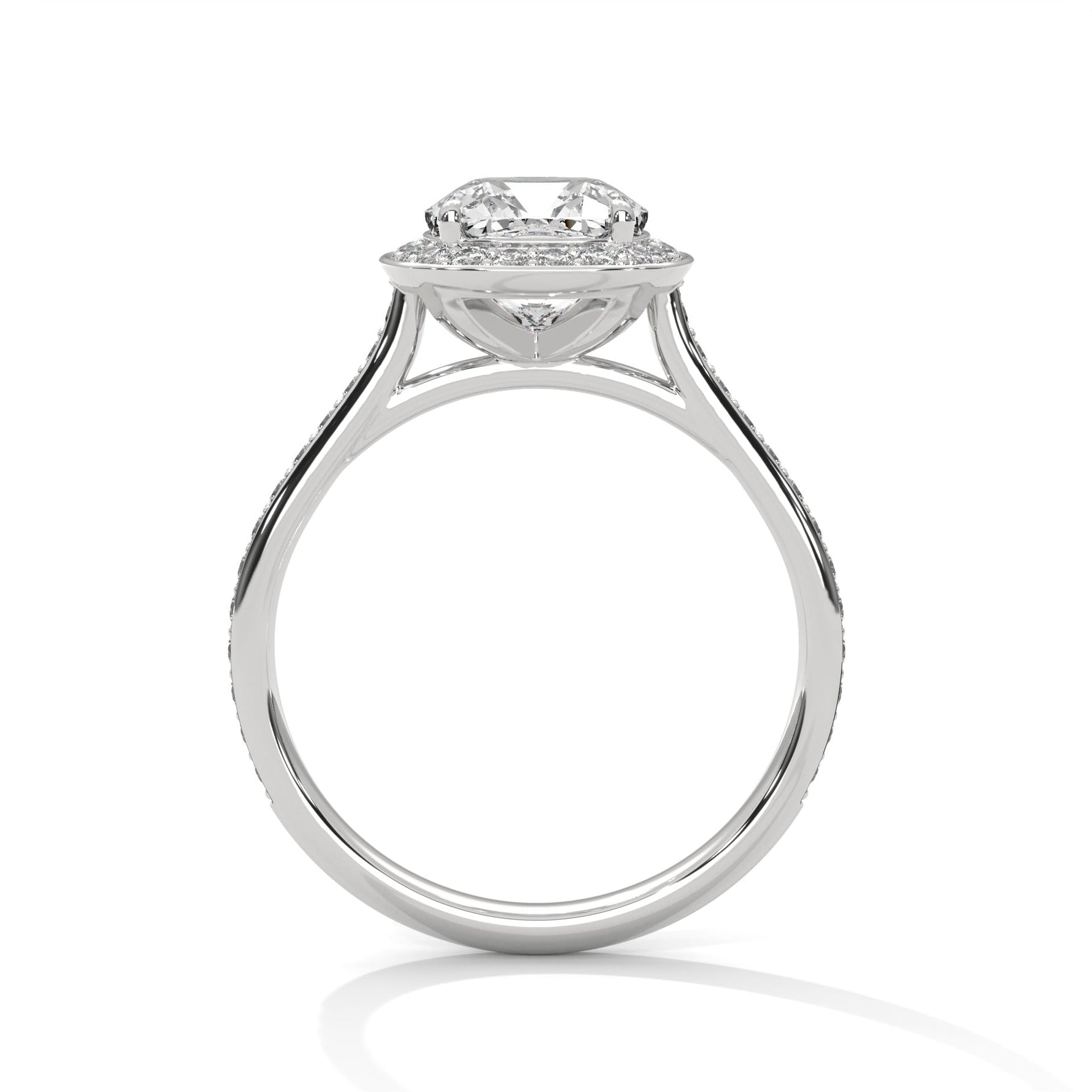 Diamond ring on a white background 