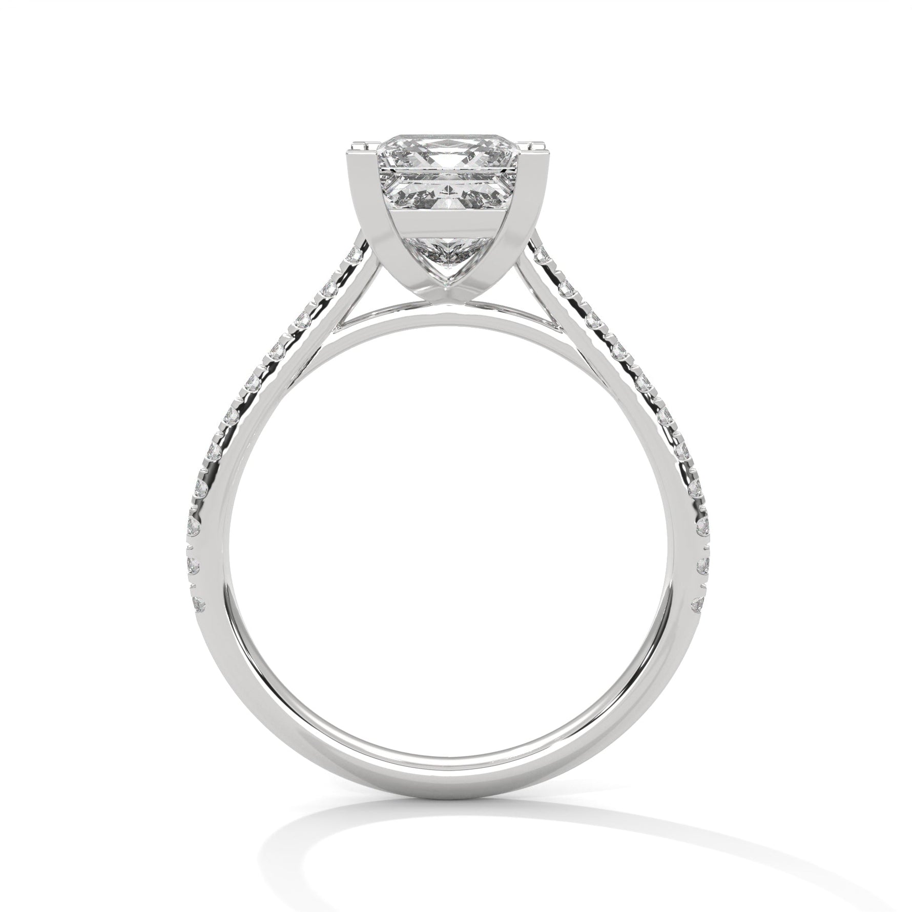 Diamond ring on a white background 