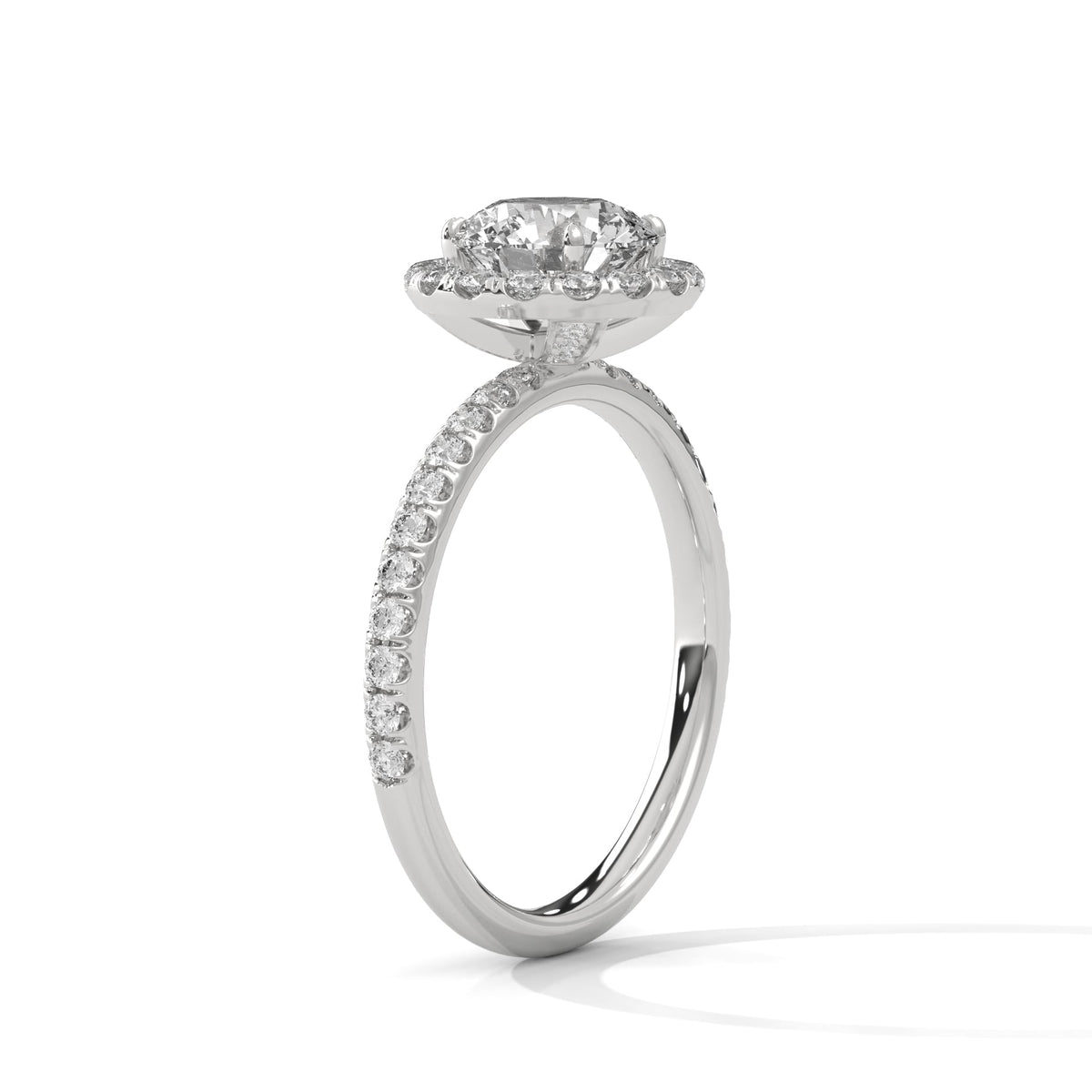 Diamond ring on a white background 