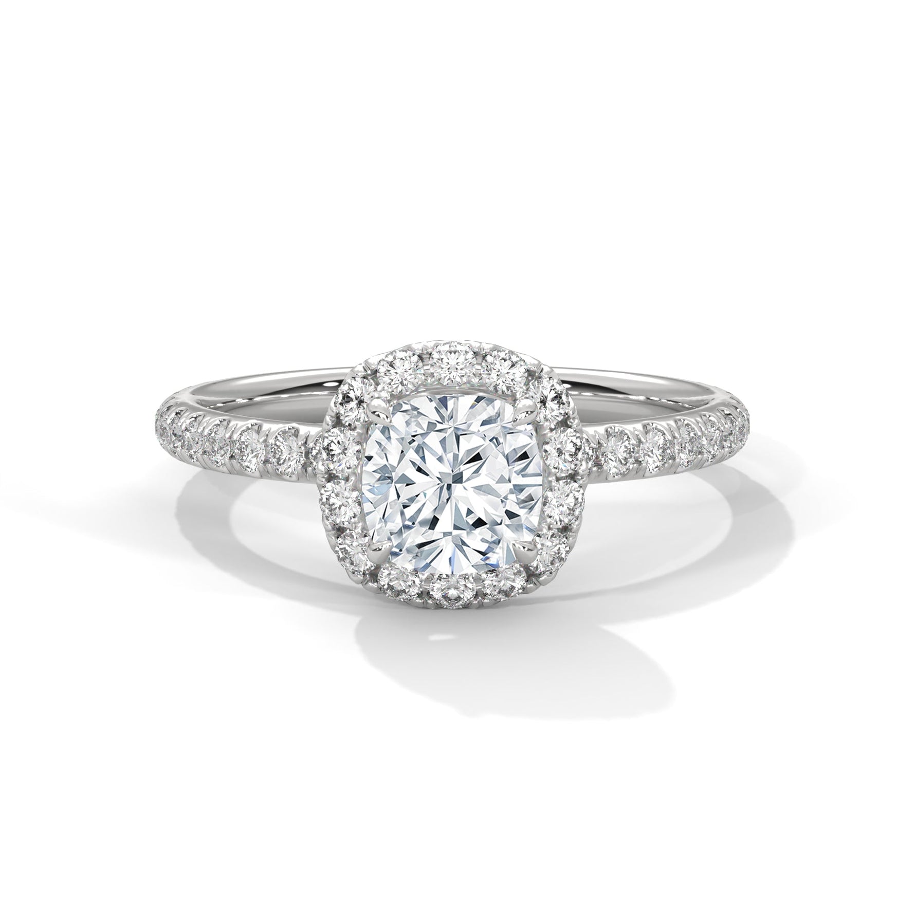 Diamond ring on a white background #white-gold
