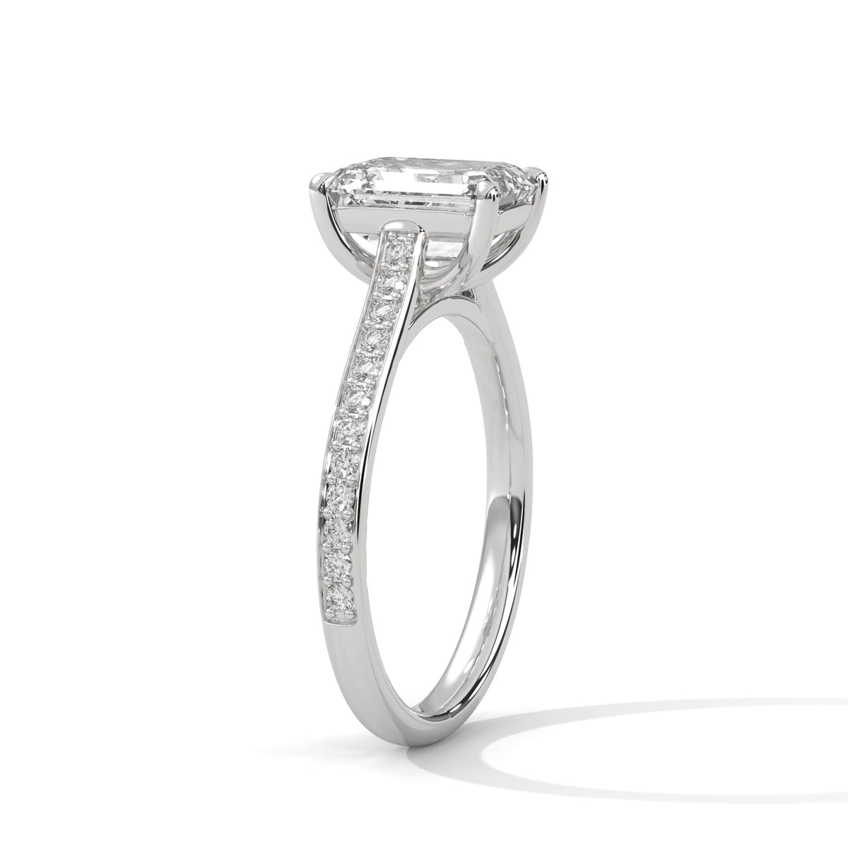 Diamond ring on a white background 