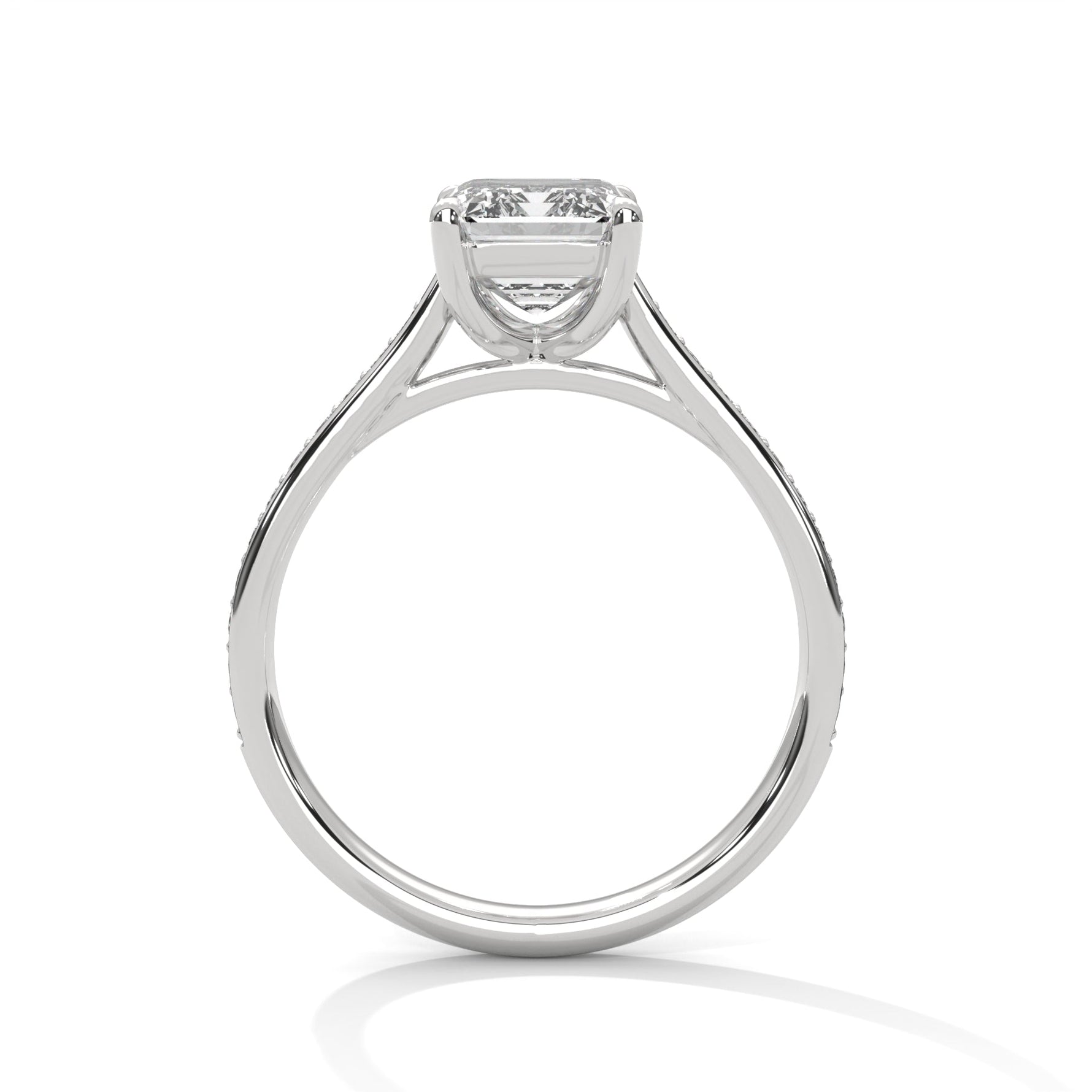 Diamond ring on a white background 