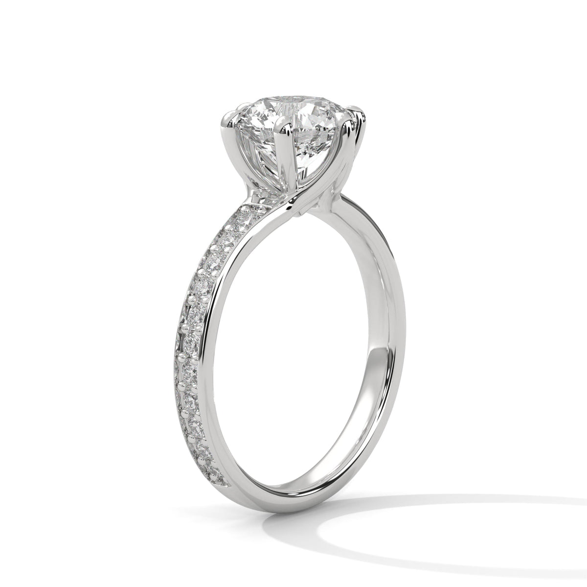 Diamond ring on a white background 
